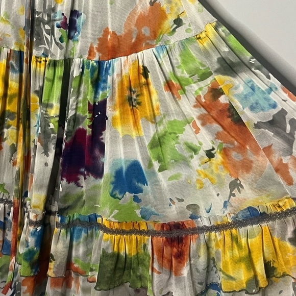 Venezia-Milano Strapless Smocked Stretchy Dress Mini Knee Length Large - Picture 4 of 6